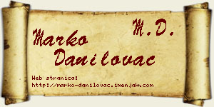 Marko Danilovac vizit kartica